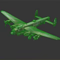 Detailed Vintage Military Airplane Model With Four Propellers Camouflage Paint And Roundel Markings