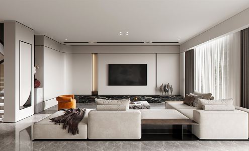 modern living room 3d model