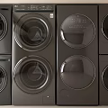 Modern Black Washing Machines With Stylish Front Panels And Digital Controls