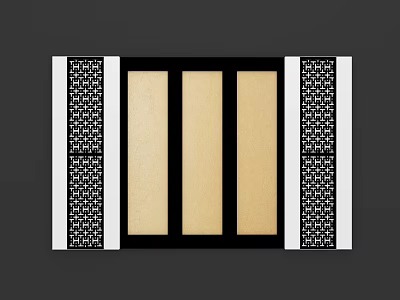 New Chinese Restaurant Background Wall Chinese Sofa Background Wall Restaurant Room Background Wall 3d model