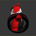 Red Cosplay Armor Costume With Detailed Shoulder Pads And Glossy Finish