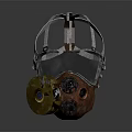 Fire Safety Gas Mask With Transparent Face Shield And Yellow Filter Canister