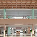 Library Lobby Library Bookshelf Elevator Front Lobby Water Bar 3d model