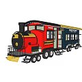 Mobile Red And Black Train Style Functional Vehicle With Steam Locomotive Design Windows And Wheels