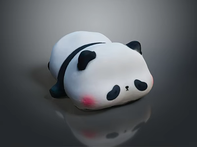 Cute Panda Game And Movie Character With Round Face Black Ears And Pink Cheeks 3d model Cute Panda Game And Movie Character With Round Face Black Ears And Pink Cheeks 3d model
