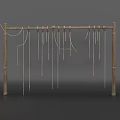 Wooden Rope Decorative Structure with Hanging Strings and Frame Design