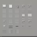 Various White Wall Mounted Switch Panels With Different Switches And Sockets