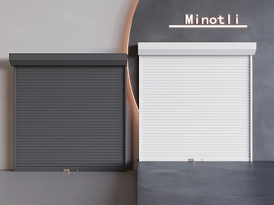 Modern Black And White Roller Shutter Security Doors With Modern Design 3d model