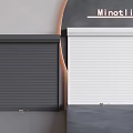 Modern Black And White Roller Shutter Security Doors With Modern Design 3d model