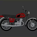 Red LEO Brand Vintage Motorcycle With Black Seat And Silver Wheels