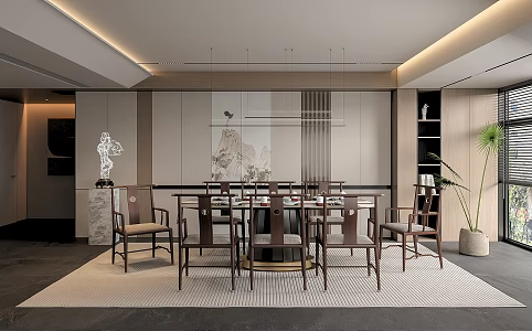 New Restaurant Dining Table and Chair 3d model