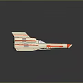 White And Red Streamlined Aircraft Model With Cockpit Window And Striped Details