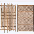 Bamboo Room Screens With Woven Patterns And Vertical Horizontal Structure 3d model