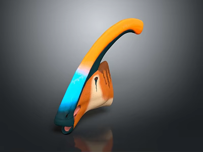 Colorful 3D Character And Creature Model With Vibrant Curved Design And Detailed Texture 3d model