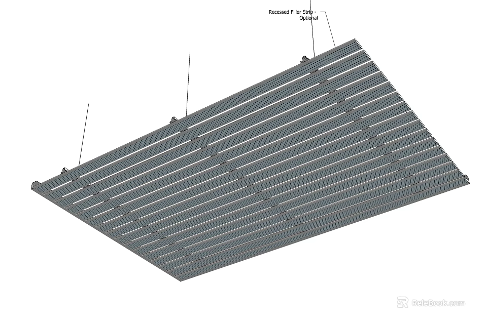 Modern Slat Ceiling Design With Mounting Clips And Parallel Stripes 3d model