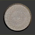 Round Woven Storage Basket With Layered Texture And Natural Fibers For Home Storage