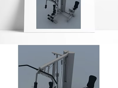 Multifunctional Sports Equipment Training Machine With Adjustable Seat Cable System And Metal Frame 3d model