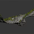 Realistic Terrain Landscape Model With Rocky Structure Green Vegetation And Mossy Paths