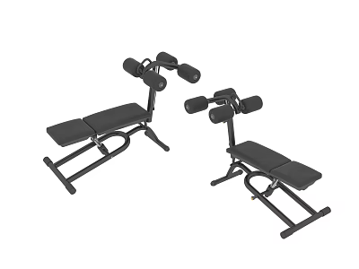 Fitness Equipment Black Adjustable Weight Benches With Dumbbell Racks For Home Gym 3d model