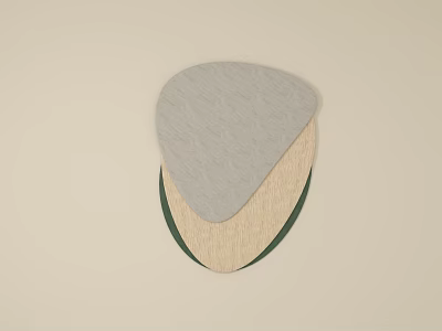 Modern Minimalist Wall Decor with Layered Geometric Shapes and Textured Neutral Tones 3d model