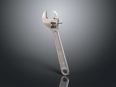 Durable Adjustable Wrench Professional Hardware Tool With Metal Body And Ergonomic Grip 3d model