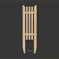 Elderly Person Enjoying Winter Outdoor Activity With Wooden Sled
