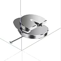 Silver Metal Decorative Ornament Set With Modern Minimalist Circular Base And U Shaped Top