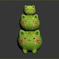 Modern game character kitten 3d model