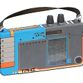 WE Brand Retro Digital Radio With Blue Gray Casing Knobs And Display Screen