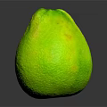 Vibrant Green Citrus Fruit Placed On Black Surface With Shiny Reflection 3d model