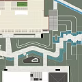 Garden Landscape Design Layout With Curved Paths Green Areas And Water Elements