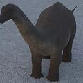 Large Long Necked Reptile Figure With Sturdy Body And Thick Legs On Sandy Ground