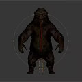 3D Monster Creature Design Featuring Muscular Limbs Dark Skin and Tentacle Details