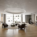 Modern Luxury Executive Office With Cozy Lounge Area And Elegant Warm Interior Design