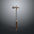 Decorative Metal Head Hammer With Wooden Handle And Braided Chain Design