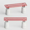 modern bench outdoor net stool 3d model