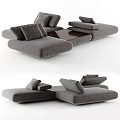 Modern Sectional Sofa With Modular Design Gray Fabric And Comfortable Cushions 3d model