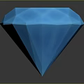 Blue Geometric Diamond Shape With Glossy Surface On Dark Background 3d model