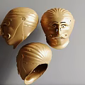 Golden Ornamental Helmet Mask Clothing Accessories With Detailed Facial Features