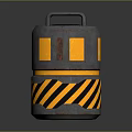Daily Electrical Appliance With Cylindrical Design Green Handle Yellow Black Stripes And Silver Body
