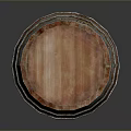 Rustic Wooden Barrel Featuring Metal Hoops And Distressed Wood Finish