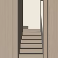 Modern Minimalist Staircase Design With White Steps And Metal Handrail In Interior