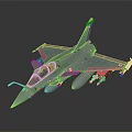 Detailed Gray Military Aircraft Model With Missiles On Dark Background