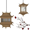 Chandelier Pavilion Chandelier Pavilion Chandelier Ancient Chandelier Pavilion Piece Decorative Chandelier Pavilion Decorative Lamp 3d model