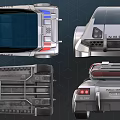 Futuristic Police Functional Vehicle With Sleek Silver Exterior And Red Blue Lights