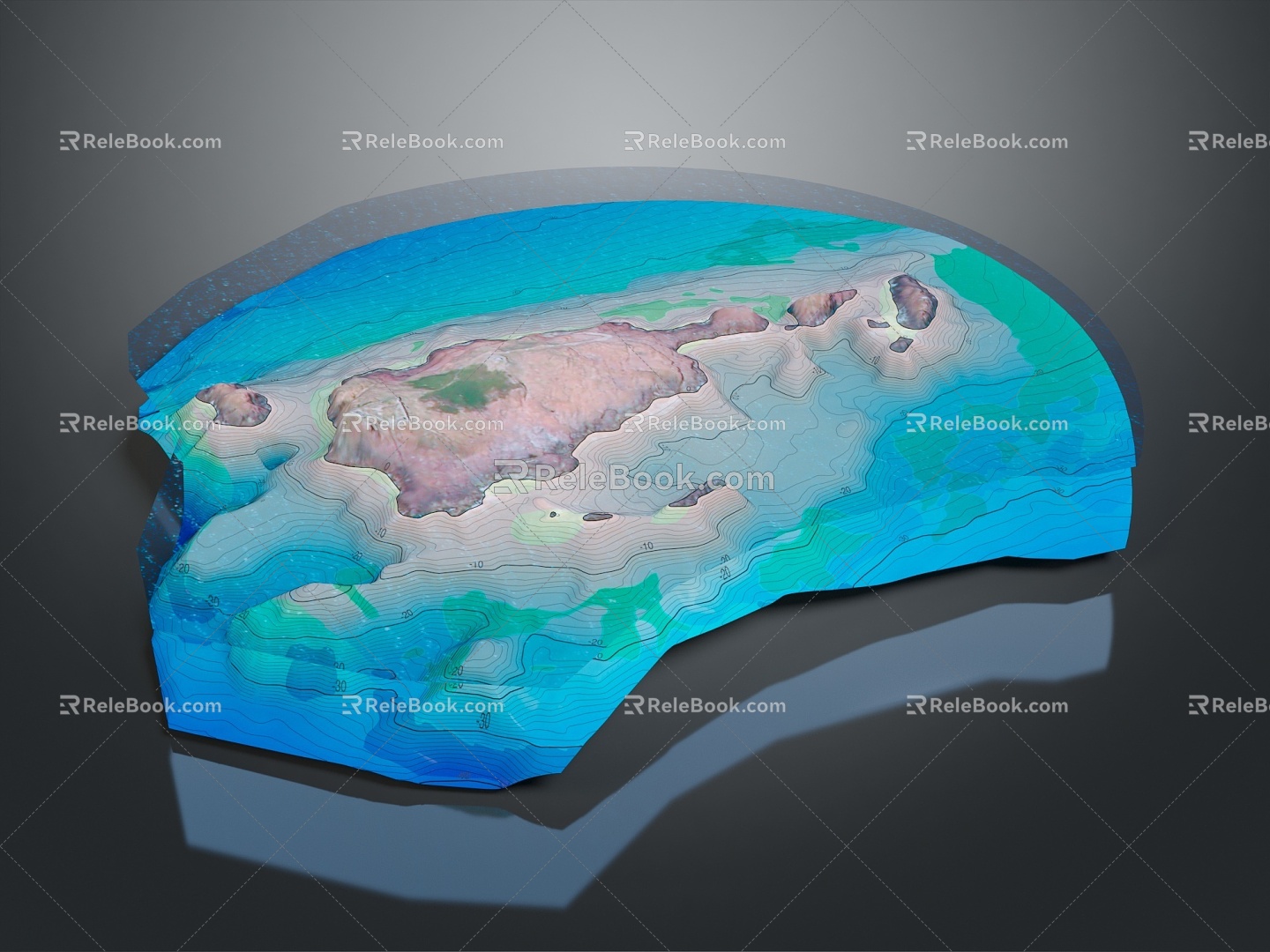 Coast Sea Cliff Island Game Item 3d model