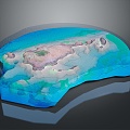 Coast Sea Cliff Island Game Item 3d model