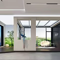 Modern Specialty Store Interior Design with Reception Desk Display Area and Ambient Lighting