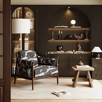 Middle Ancient Style Study Single Person Sofa Leisure Chair Single Chair Side Several Wooden Stool Dining Side Cabinet Storage Cabinet Side Cabinet Floor Lamp Table Lamp Middle Ancient Style Ornaments Combination 3d model