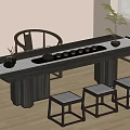 Chinese Tea Table and Chair Tea Table 3d model